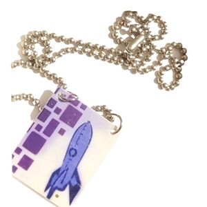 PLANE GOOD LUCK TRAVEL Necklace with airplane taking off smoothly